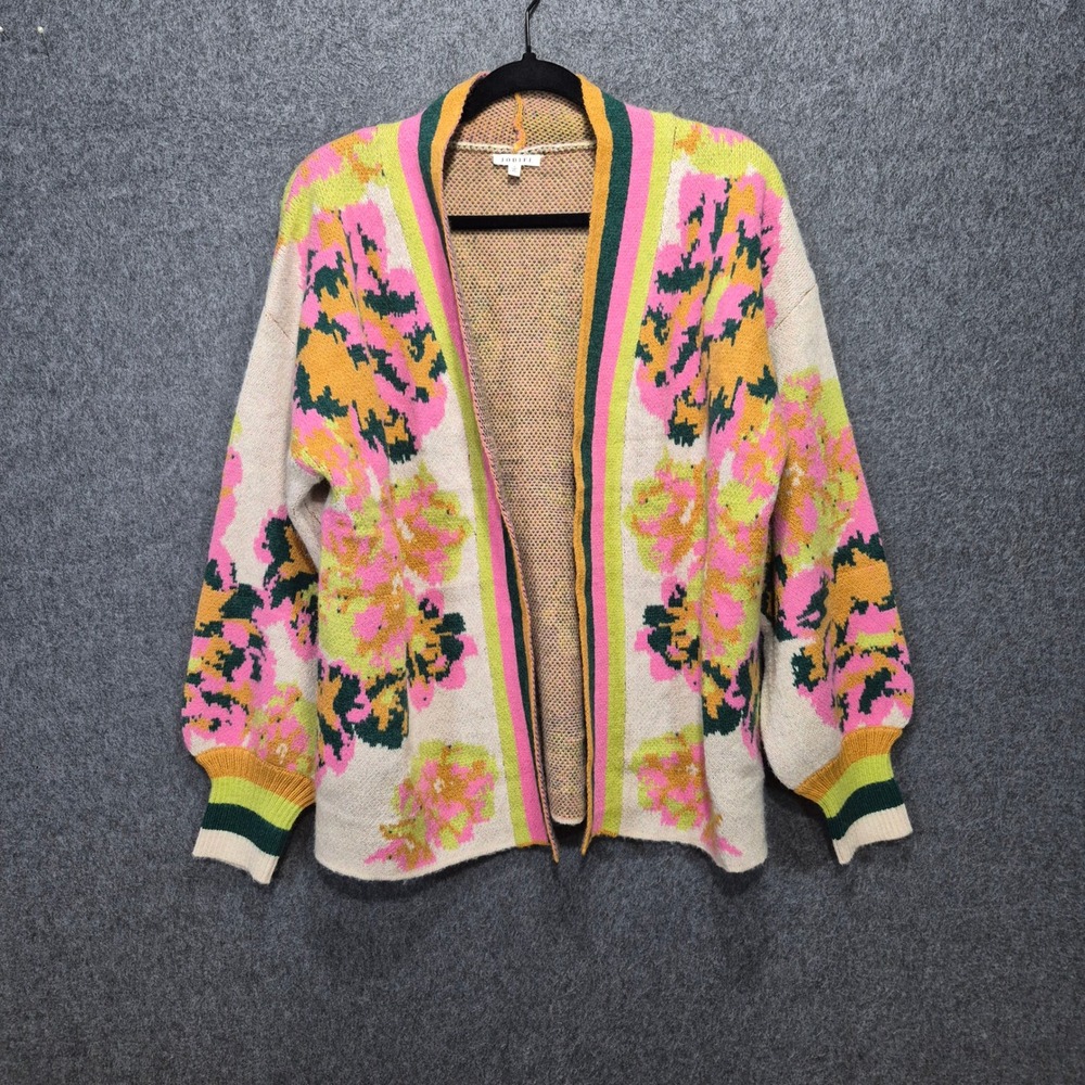 Jodifl Enough Anyways Floral Cardigan S SOFT Oversized Eclectic Funky Colorful